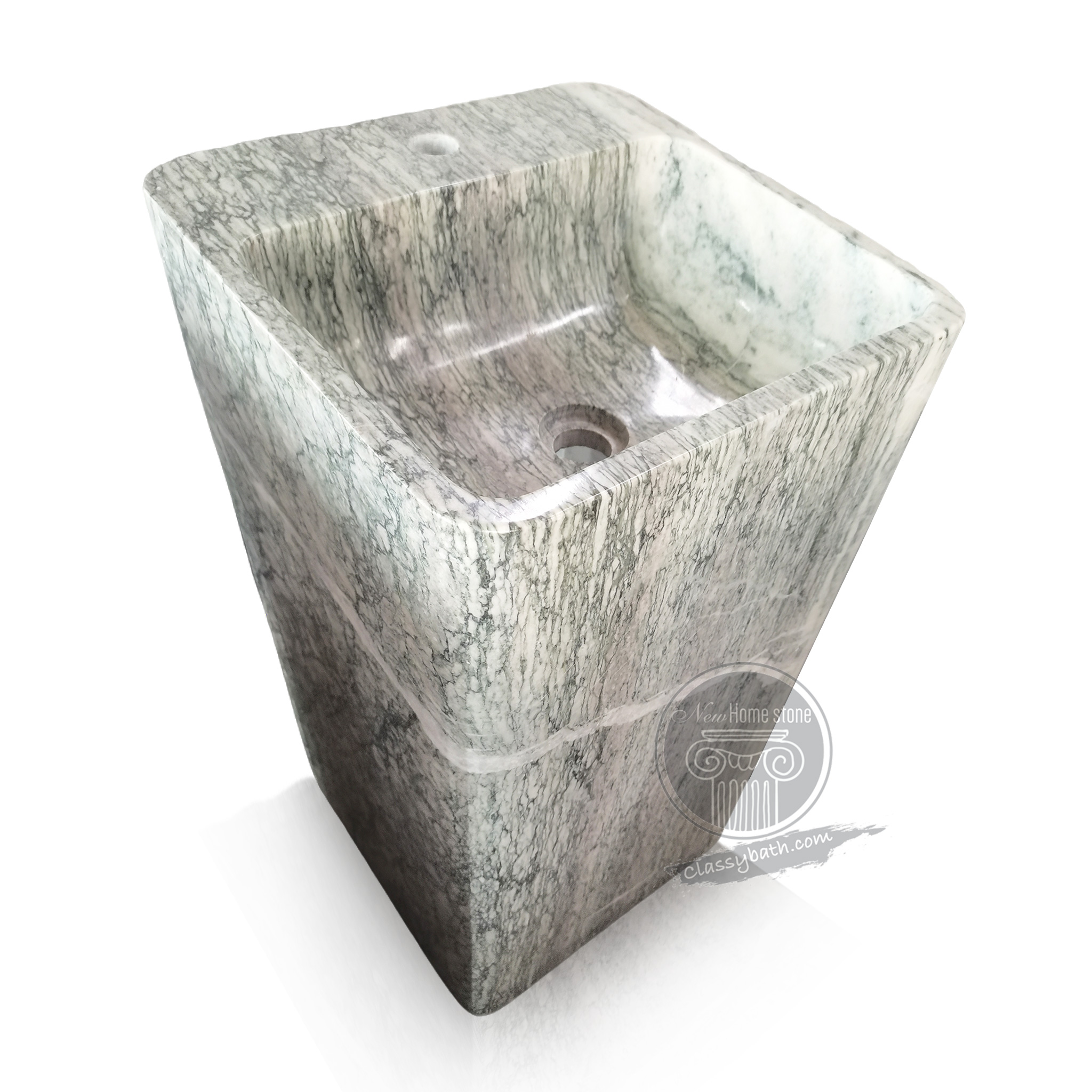Square pedestal sink