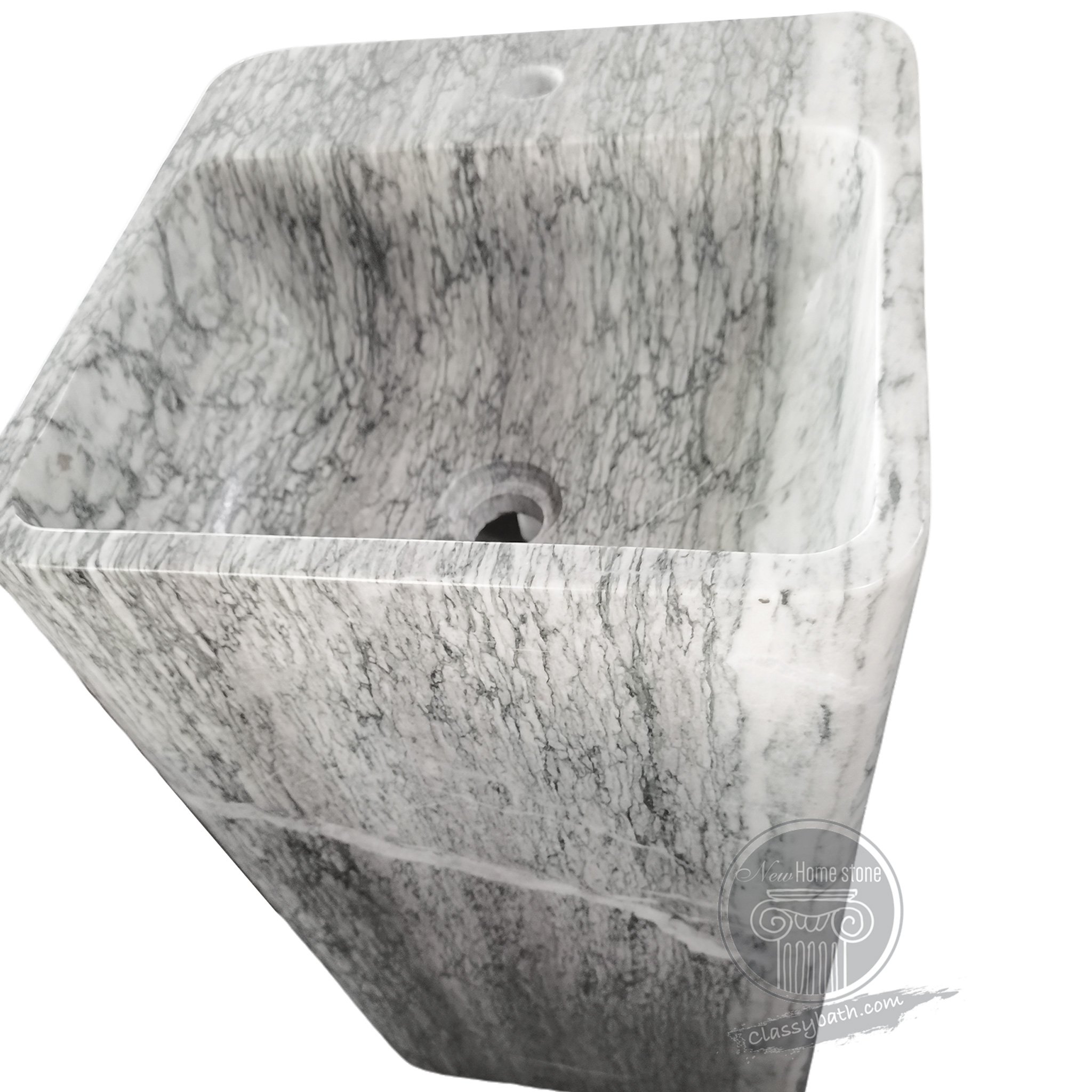 Square pedestal sink