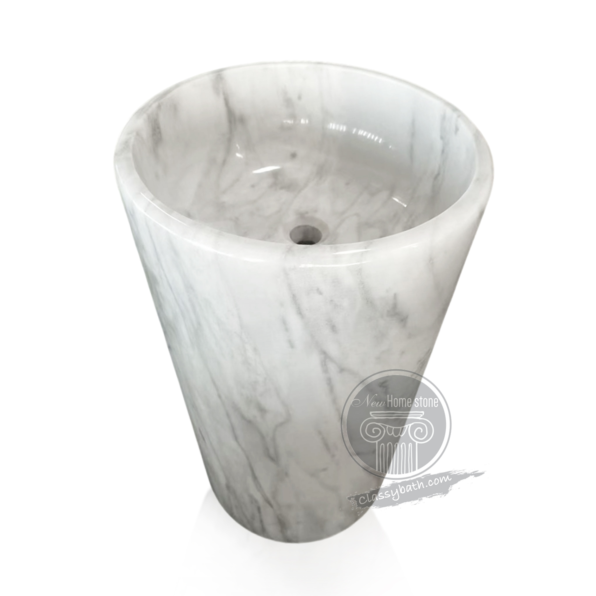 Carrara Marble pedestal sink