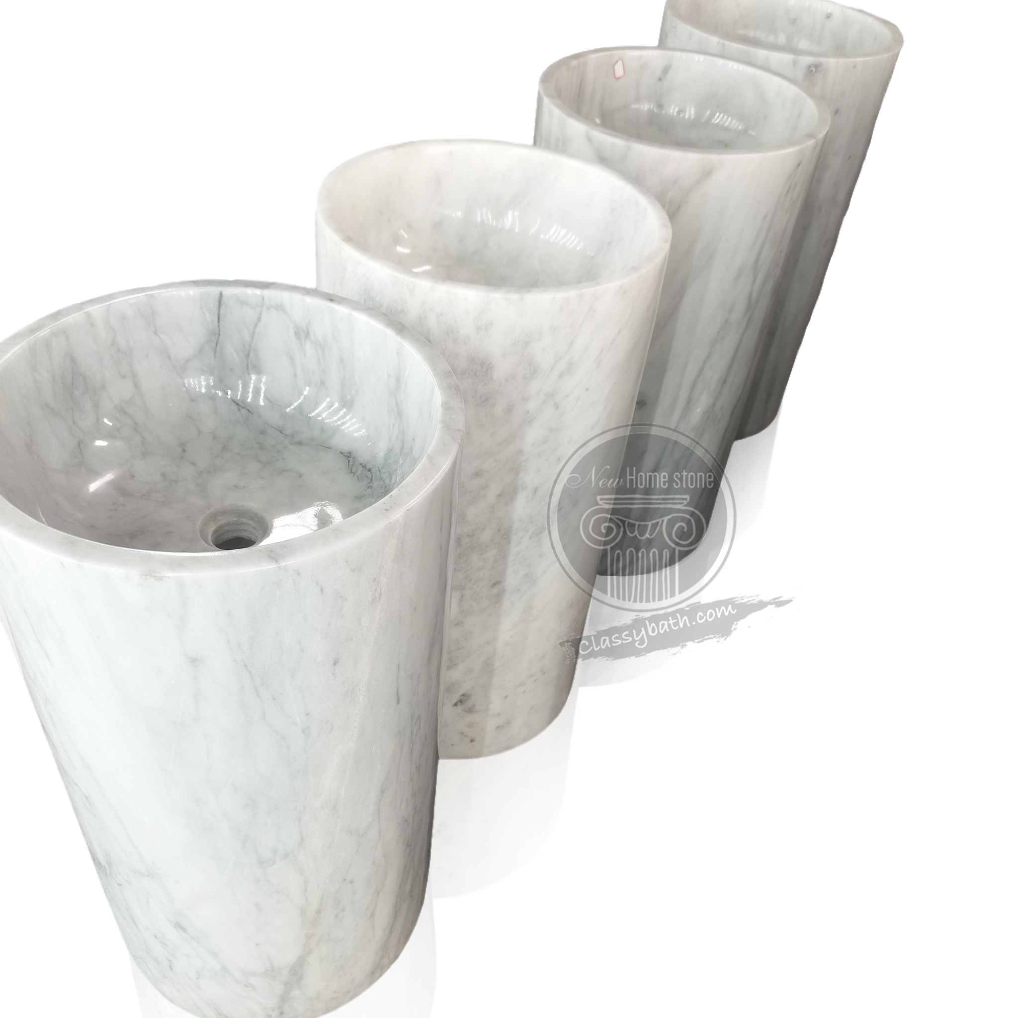 Carrara Marble pedestal sink